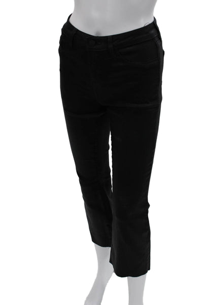 L'Agence Womens Cropped Black High Rise Jeans Cotton Size 23
