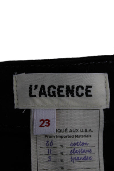 L'Agence Womens Cropped Black High Rise Jeans Cotton Size 23