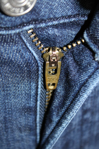 Frame Womens Cropped Flared Dark Blue Jeans High Rise Button Size 23