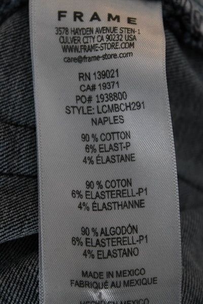 Frame Womens Cropped Flared Dark Blue Jeans High Rise Button Size 23
