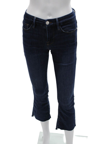 Frame Womens Cropped Skinny Jeans Dark Blue High Rise Size 23