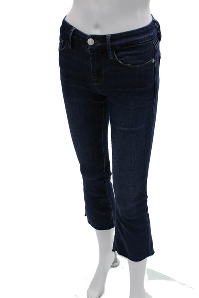 Frame Womens Cropped Skinny Jeans Dark Blue High Rise Size 23