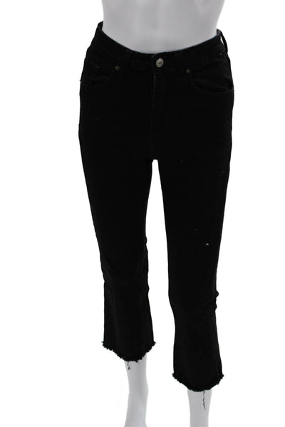 Zara Women Cropped Skinny Jeans Black Size 0