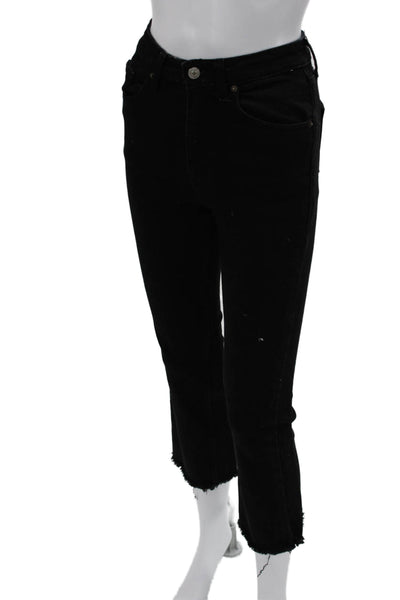 Zara Women Cropped Skinny Jeans Black Size 0