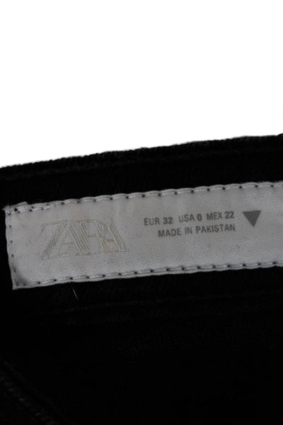 Zara Women Cropped Skinny Jeans Black Size 0