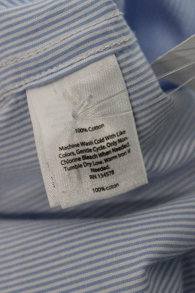 Vineyard Vines Childrens Boys Striped Dress Shirt Blue White Size 12-14