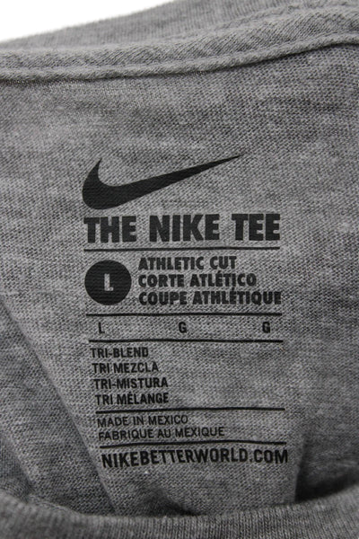 Nike Childrens Boys Long Sleeves Tee Shirt Grey Cotton Size Large