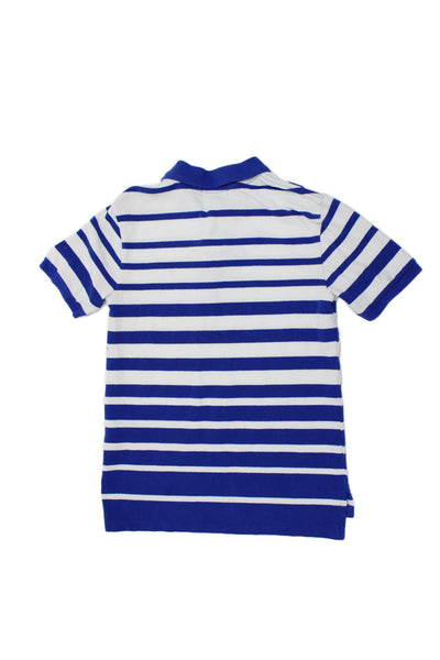 Polo Ralph Lauren Childrens Boys Striped Rugby Shirt White Blue Size 10-12