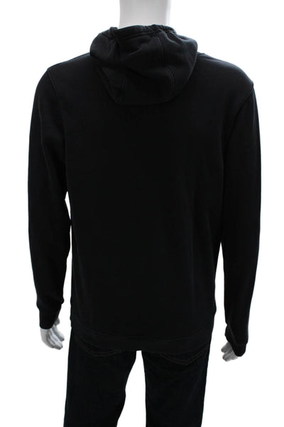 Nike Mens Pullover Hoodies Black Long Sleeve Graphic Drawstring Size M