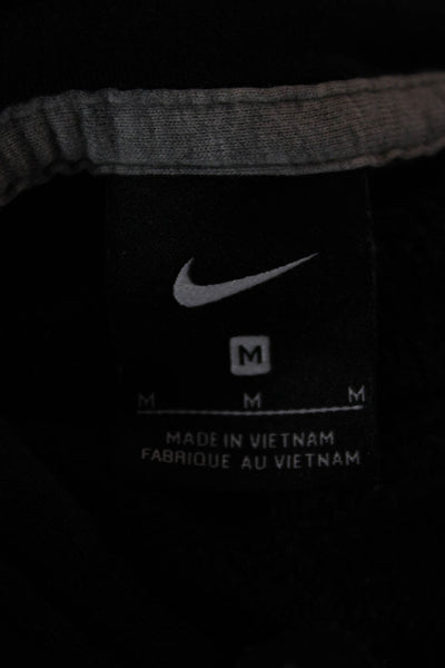 Nike Mens Pullover Hoodies Black Long Sleeve Graphic Drawstring Size M