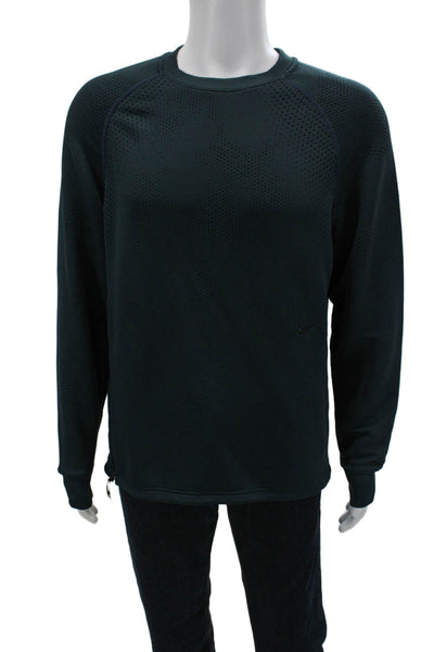 Nike Mens Pullover Sweatshirt Dark Blue Crew Neck Polyester Size M
