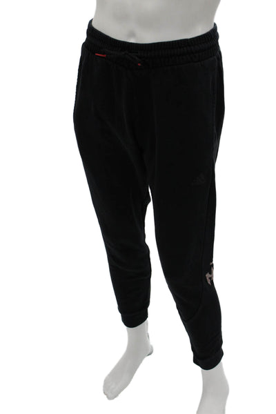Adidas Mens Jogger Sweatpants Black Drawstring Size M