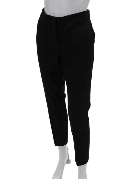 Massimo Dutti Womens Cropped Ankle Dress Pants Black Polyester Blend Size 6
