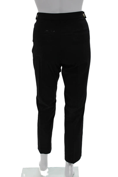 Massimo Dutti Womens Cropped Ankle Dress Pants Black Polyester Blend Size 6