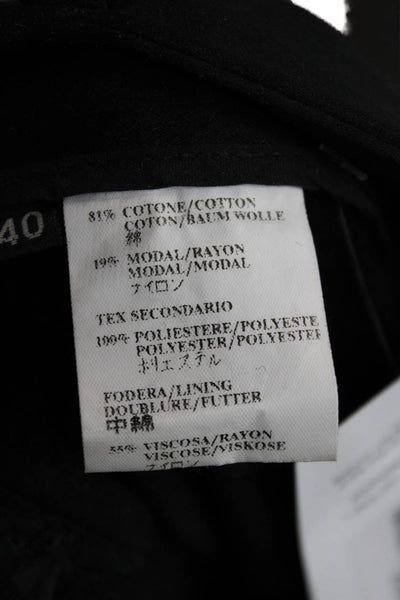 Costume National Womens Dress Pants Black Cotton Modal Hook & Eye Size 40