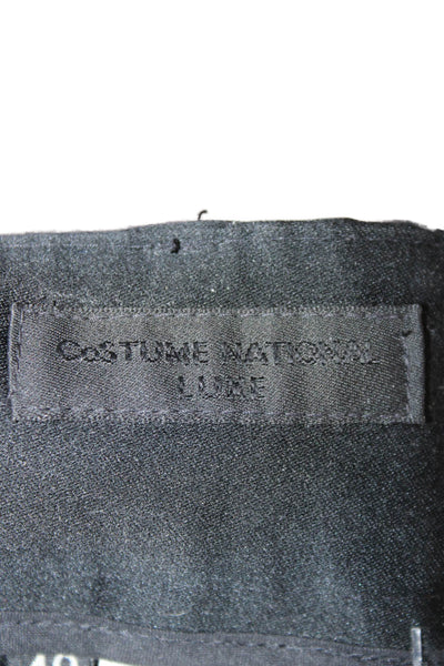 Costume National Womens Dress Pants Black Cotton Modal Hook & Eye Size 40