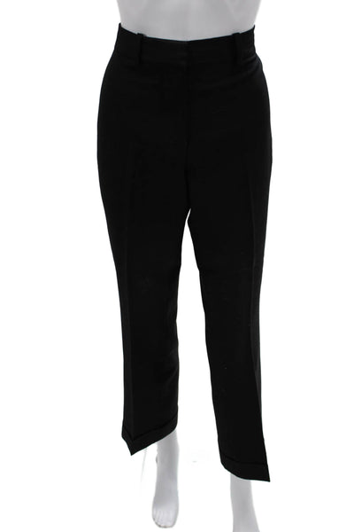 Stella McCartney Unisex Ankle Dress Pants Black Organic Cotton Blend Size 40