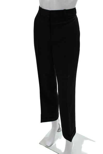 Stella McCartney Unisex Ankle Dress Pants Black Organic Cotton Blend Size 40