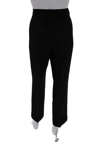 Stella McCartney Unisex Ankle Dress Pants Black Organic Cotton Blend Size 40