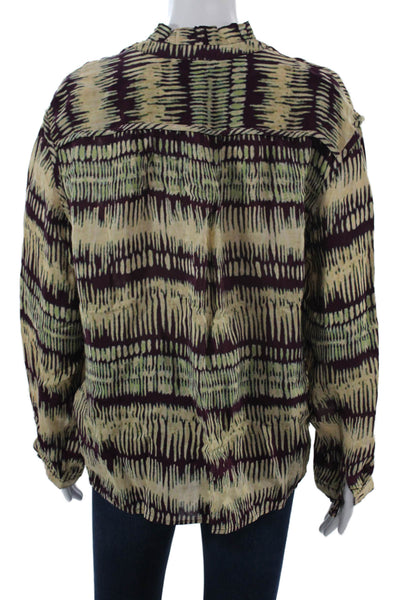Ba&Sh Womens Beige Viscose Mock Neck Long Sleeve Bohemian Blouse Size S