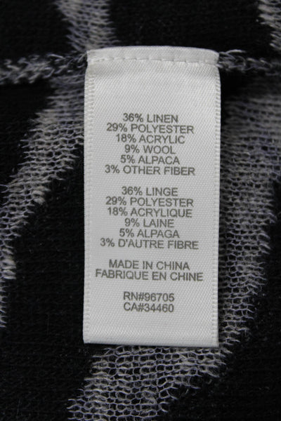Rebecca Taylor Unisex Pullover Black Zebra Print Crewneck Long Sleeve Size M