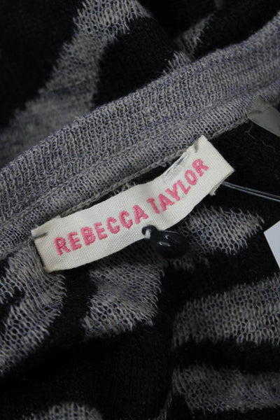 Rebecca Taylor Unisex Pullover Black Zebra Print Crewneck Long Sleeve Size M