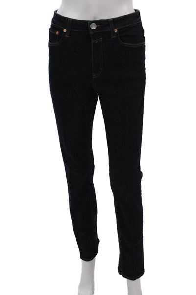Closed Womens Skinny Straight Mid Rise Dark Blue Jeans Size 26