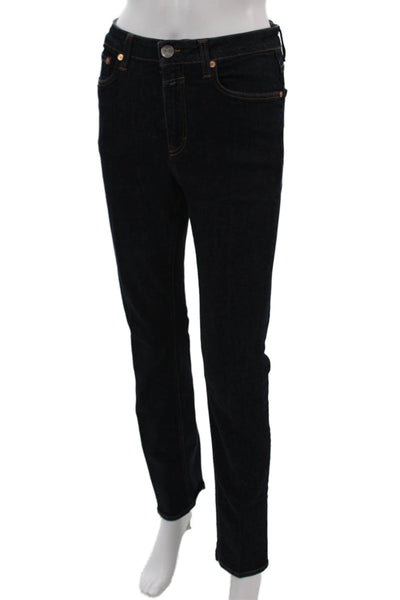 Closed Womens Skinny Straight Mid Rise Dark Blue Jeans Size 26