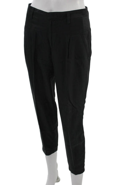Vince Women Ankle Cropped Dress Pants Black Button Size 0