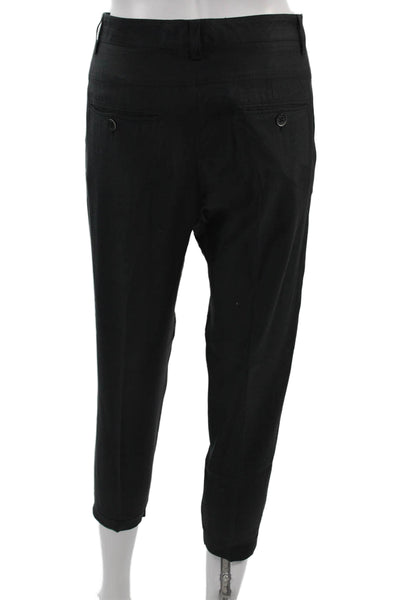 Vince Women Ankle Cropped Dress Pants Black Button Size 0