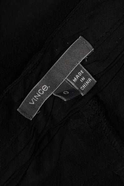 Vince Women Ankle Cropped Dress Pants Black Button Size 0