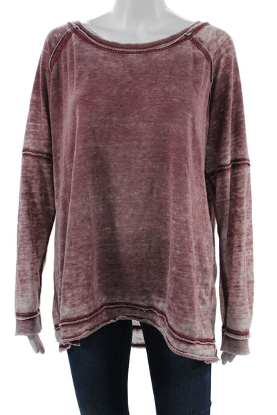Free People Unisex Purple Pullover Sweater Long Sleeve Round Neck Size S