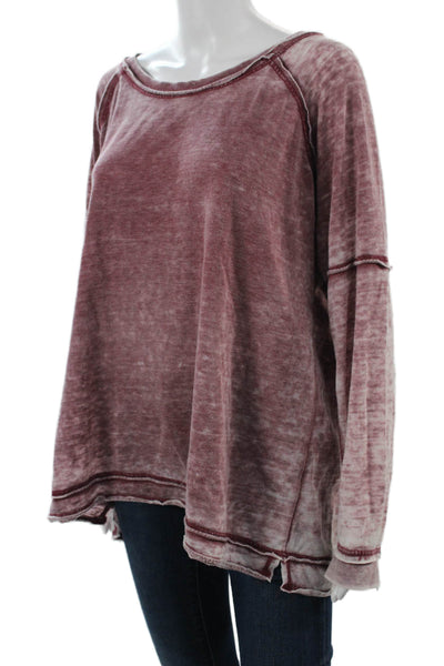 Free People Unisex Purple Pullover Sweater Long Sleeve Round Neck Size S
