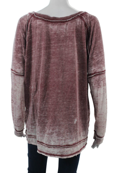 Free People Unisex Purple Pullover Sweater Long Sleeve Round Neck Size S