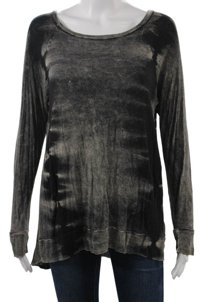 Dolan Women Basic Tunic Black Long Sleeve Round Neck Angora Rayon Size S