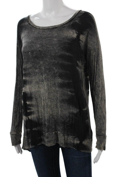 Dolan Women Basic Tunic Black Long Sleeve Round Neck Angora Rayon Size S
