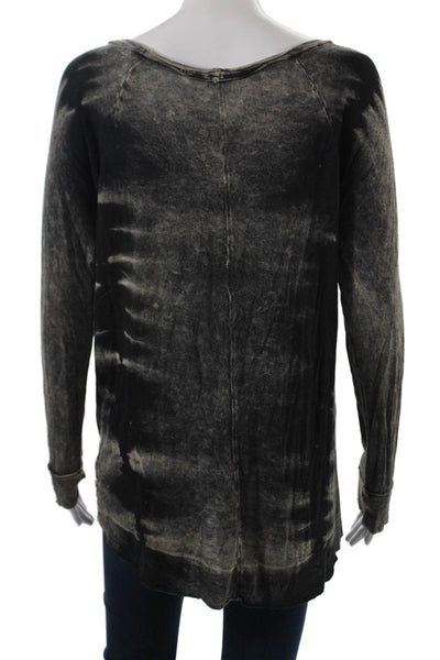 Dolan Women Basic Tunic Black Long Sleeve Round Neck Angora Rayon Size S