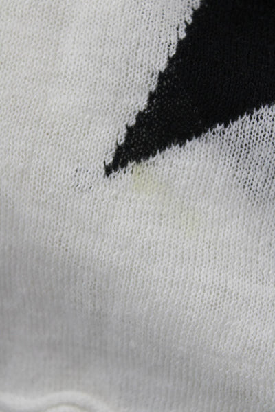Central Park West Unisex White Star Graphic Pullover Sweater Linen Size S