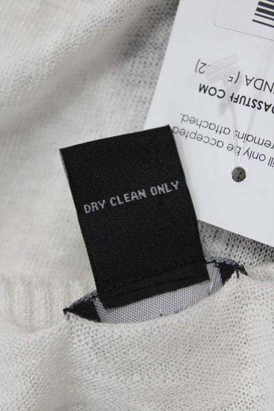 Central Park West Unisex White Star Graphic Pullover Sweater Linen Size S