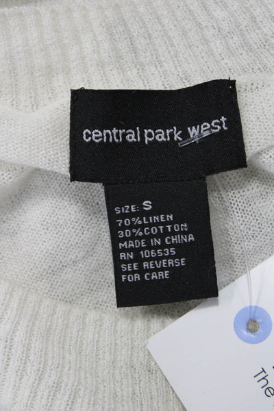 Central Park West Unisex White Star Graphic Pullover Sweater Linen Size S