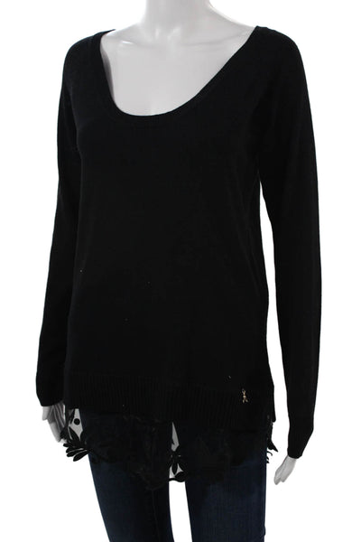Patrizia Pepe Unisex Black Pullover Sweater Long Sleeve Size 0