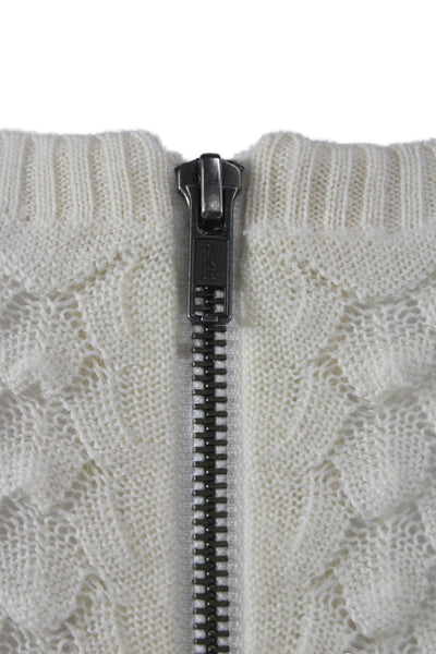 French Connection Unisex Beige Pullover Sweater Zip Wool Acrylic Size S