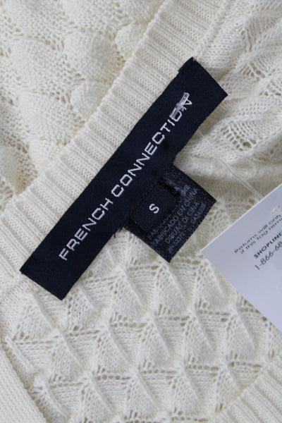 French Connection Unisex Beige Pullover Sweater Zip Wool Acrylic Size S