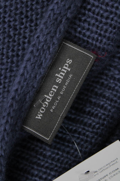 Wooden Ships Unisex Dark Blue V Neck Pullover Sweater Long Sleeve Size S