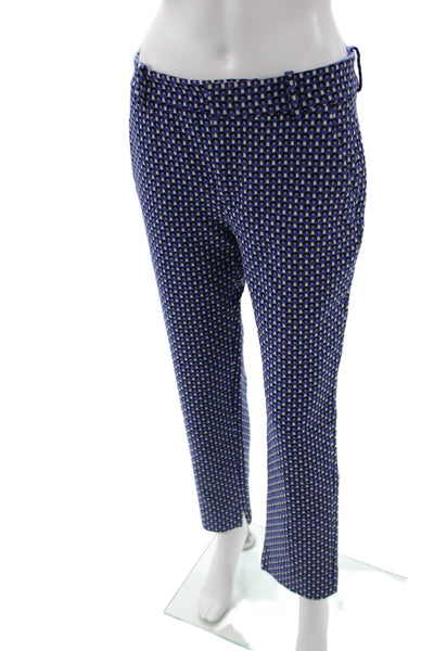 Zara Women Cropped Dress Pants Black Geometric Button Cotton Blend Size 4
