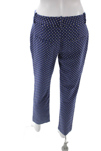 Zara Women Cropped Dress Pants Black Geometric Button Cotton Blend Size 4