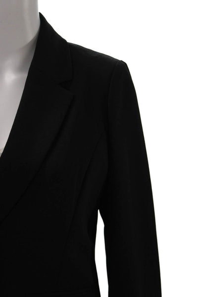 Kasper Womens One Button Long Sleeve Lined Blazer Solid Black Size PS