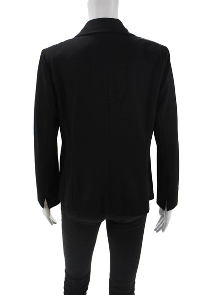 Kasper Womens One Button Long Sleeve Lined Blazer Solid Black Size PS