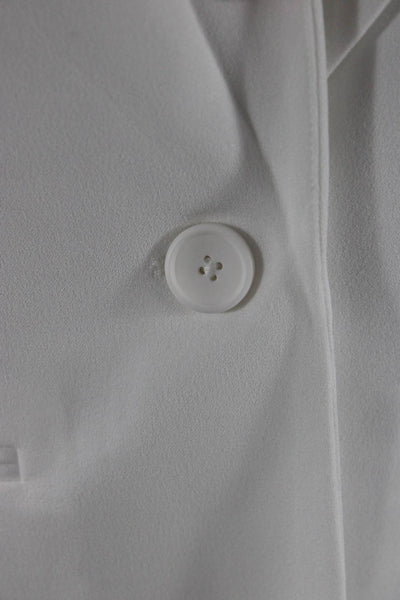 Kasper Womens One Button Long Sleeve Lined Blazer Solid White Size PM