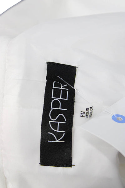 Kasper Womens One Button Long Sleeve Lined Blazer Solid White Size PM